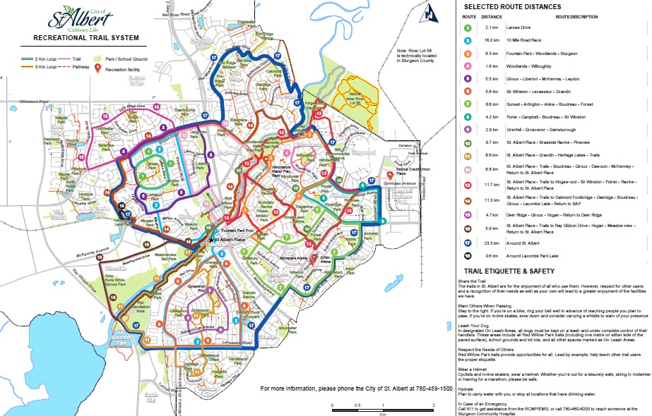 A Map of the St Albert trails